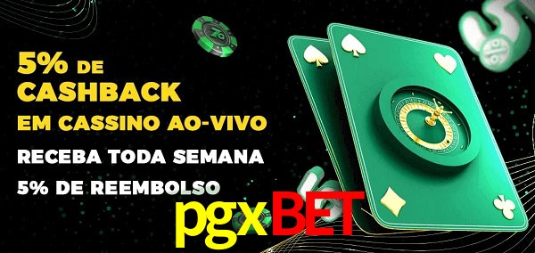 Promoções do cassino ao Vivo pgxbet